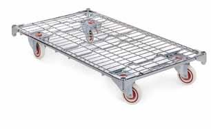 METAL ROLLER BASES This item is ideal when moving homogenous loads: boxes, cages, trays, etc. Steel with electrolytic zinc plating.