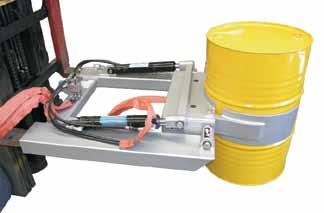 This lifter is able to pick a single drum from a pallet of 4 without disturbing the other 3 drums.