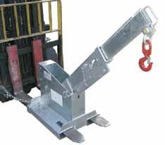 Forklift Attachments Jib Attachments Type TJCS25 Tilt Jib Short - 2.5 Tonne The TJCS25 Tilting Jib allows for additional height, compensating for length of the hook and slings when lifting.