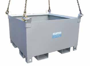 Waste & Storage Bins Crane Bins Type SSC Crane Bins A heavy load capacity storage bin suitable for all manufacturing and construction