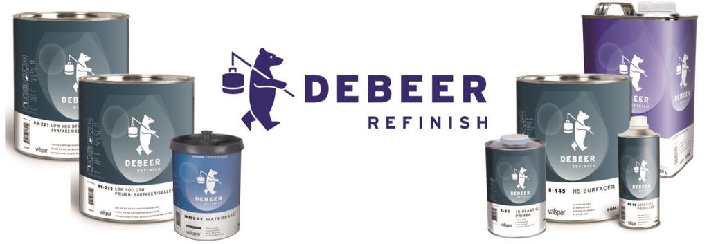 Globally Approved Refinish Materials DeBeer Rigid Substrates (Steel and Aluminum): Valspar US National Rule (5.0 lbs/gal, 600g/l BC/CC Composite) US SCAQMD Rule 1151 2.
