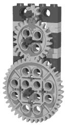 Playing with Gears Chapter 2 27 The 8t, 24t, and 40t have a radius of 0.5 studs, 1.5 studs, and 2.5 studs, respectively (measured from center to half the tooth length).