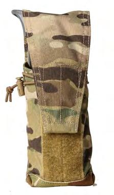 1 FRAG POUCH Can be mounted right-side up or upside down One hand opening Quiet Frag grenade Five 12