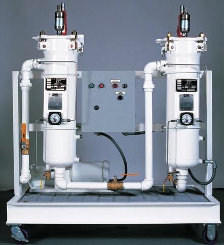 Filter choices include a coalescer, separator, prefilter, and water absorber or clay treater.