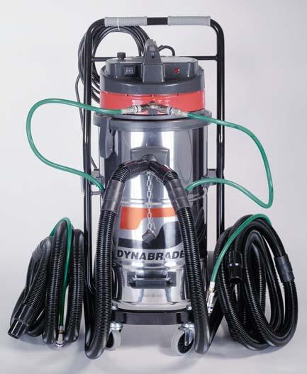 Portable Vacuum Systems Ideal for use with Dynabrade Vacuum Tools Electric Portable Vacuum Systems Models 61300-61309 Choose from 9.9 (36 liters) or 17 gallon (64 liters) models. Dry vacuum only.