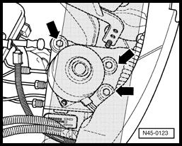Hydraulic unit, brake booster/master cylinder, overview (Page 45-15) - Remove bolts