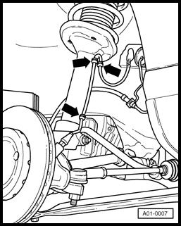 - Disconnect wheel speed sensor and speed sensor wiring connector ( illustration N45-0116).