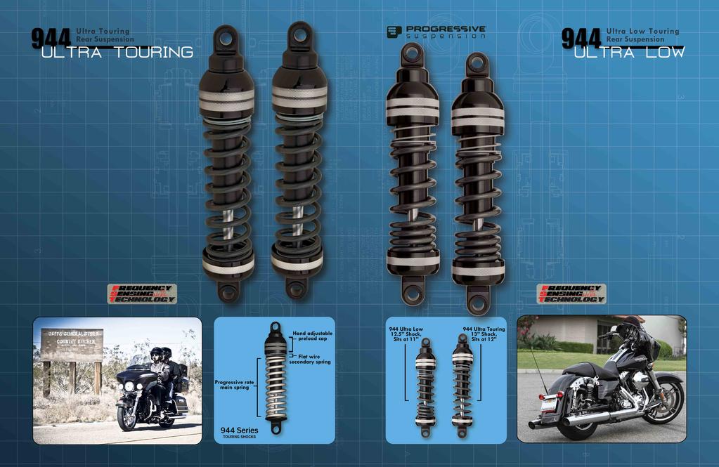 BAGGER SUSPENSION *Frequency Sensing Technology (FST), Allows the shocks to sense the frequency of a bump and automatically adjust damping for superior ride quality *Adjust spring pre-load by hand,