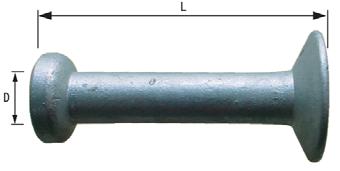 Zinc 12 Precast Precast Lifting Anchors * Load (SWL) provides 4 to 1. Size D Length L Wt.