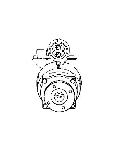 2. Fill the input shaft housing with fluid through the top pipe plug hole "a" until oil flows from oil level pipe plug hole "b.