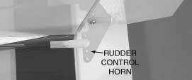 Mount the elevator control horn to the elevator using the same procedure described in the previous step. 10. Thread a nylon clevis onto a 36" [910mm] wire pushrod twenty full turns.