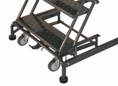 UP TO BYMORE Patented NAVIGATOR LADDER Uniquely engineered to turn easily in tight aisles on retail floors and in