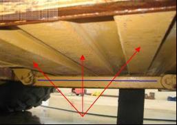 The beam highlighted by the blue line may also be hollow and require flushing.