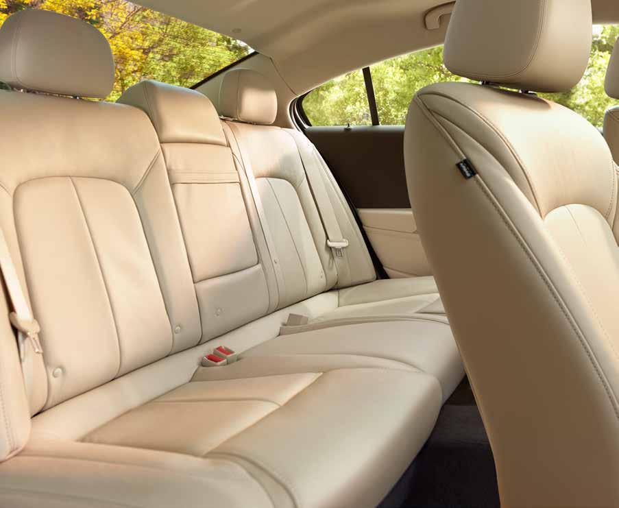 LIGHT NEUTRAL LEATHER-APPOINTED SEATING WHEN THE MOOD IS RELAXED Your passengers comfort isn t left to chance, either.