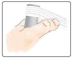 To use, hold one end of the tape against at the start of the pipe threads/end of pipe and start wrapping opposite of the direction of the threads, keeping the tape flat.