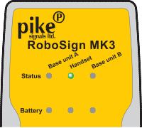 Clearly marked with RoboSign MK3 Check that both base units and the controller are properly charged: Base units: The volt metre needle should be in the green area.