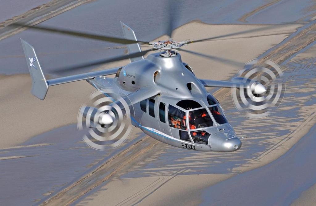 87 Figure 3.35 Airbus Helicopters X 3, a lift and propulsive compounded helicopter. Weight Average gross weight: 5,200 kg (11,464 lb) Rotor Rotor radius: 6.3 m (20.7 ft) Blade chord: 0.