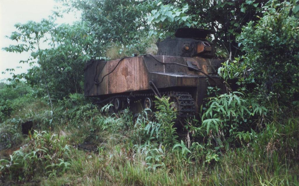 Al Kelly Type 2 Ka-Mi Amphibious Tank NW of the SeaBees Camp (Camp