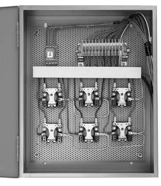 The enclosed panel is perforated to reduce the time required to mount components.