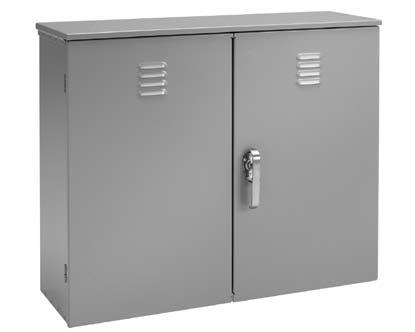 00 (1221 x 762 x 279) 3Ø (3) 1/0-750MCM or (6) 1/0-250MCM and Vented Double Door Features Double door with 3-point latch that includes padlock feature