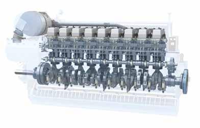 CYLINDER HEAD n Bore cooled design with heavy duty flame deck for good control of mechanical and thermal stresses n Designed and tested for up to 220 bar firing pressure n Six bolts for good load