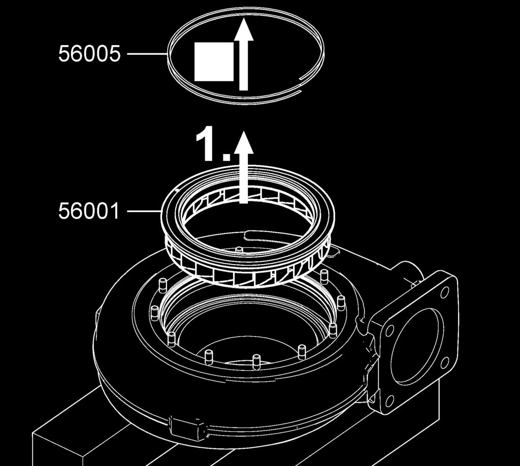 Remove the ring nuts (VRM) and screws from the service support. 4. Place the cartridge group onto the fitted service support (90012). 5.