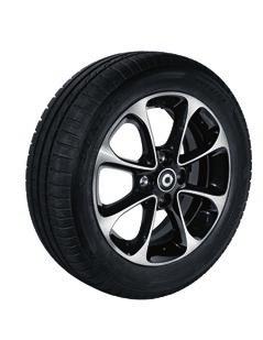 6 cm (16-inch) 5-twin-spoke alloy wheels (R91) painted in black and with a
