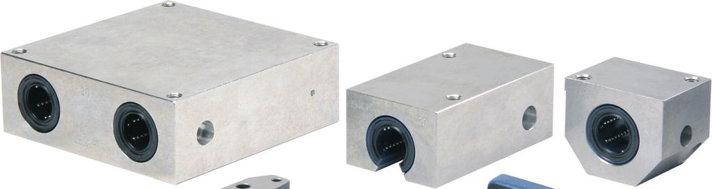 Linear bearing units, ISO series 3 A comprehensive range of linear ball bearing and plain bearing units are available.