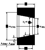 Class SP and UP tolerances for tapered bore, taper :2 Table 5 Tolerance class SP Tolerance class UP d d2mp V dp d3mp d2mp ) d2mp V dp d3mp d2mp ) over incl.