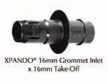 Innovative Xpando Take-Off Adapter with collapsible barb prevents pull-out and reduces grommet damage