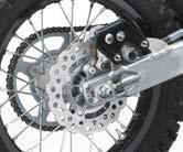 (Photos 17-18) 17 18 * Large-diameter 220 mm front brake gripped by a dual-piston caliper is complemented by a 184 mm disc and