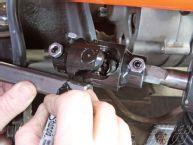 To fit the DD shaft for length, install the column knuckle on the column and the rack knuckle on the rack.