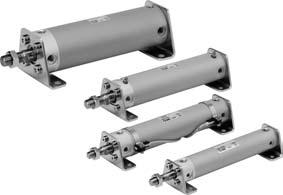 ir Cylinder: Standard Type Double cting, Single Rod Series CG,,,,,,, With auto switch L F G U T D With auto switch (uilt-in magnet) Mounting style asic style xial foot style Rod side flange style