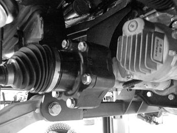 FIGURE 35 71. Remove the factory tie rod ends and install the new provided tie rod ends. Leave approximately 1/4 of threads showing on the steering link. 72.