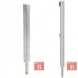 , Brushed Aluminum, Non-Threaded, Steel Pin B 2134 SP-2134 13" Hgt, 1-1/2" Dia., Brushed Aluminum, Threaded, Steel Pin B 2134-T SP-2134-T 13" Hgt, 1-1/2" Dia.