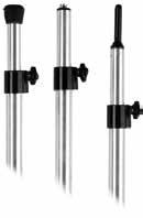 1" diameter anodized aluminum pole telescopes to raise cover. Locks and unlocks with a twist. Rubber tips at both ends. 3-in-1 design allows you to minimize inventory!