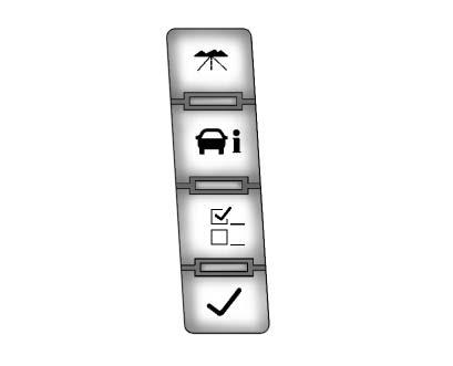 Instruments and Controls 5-27 DIC Buttons The buttons are the trip/fuel, vehicle information, customization, and set/ reset buttons. The button functions are detailed in the following pages.