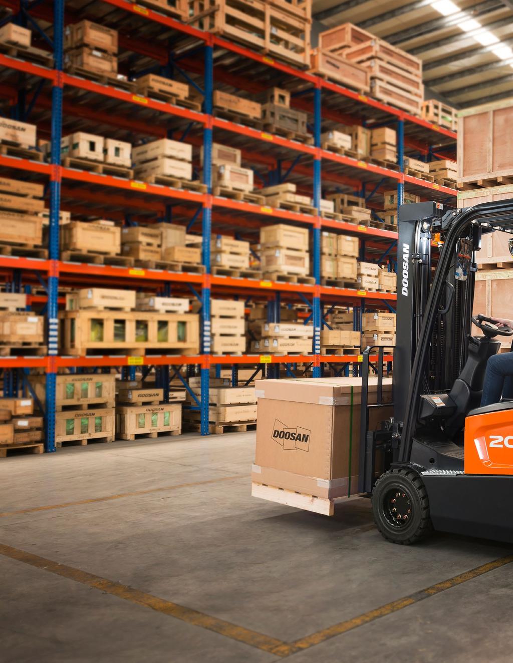 Doosan's All-new 7 Series Electric Forklifts Our 7 Series 3 wheel and 4 wheel electric counter balance forklift trucks continue the Doosan tradition of delivering simple, powerful performance, at the