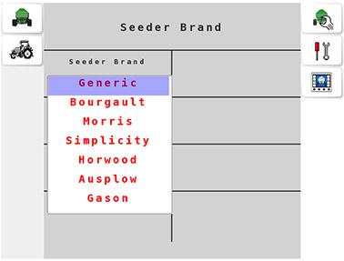 2.10. Selecting seeder brand Chapter 2 Seeder Settings Use the Seeder Brand option to select the seeder