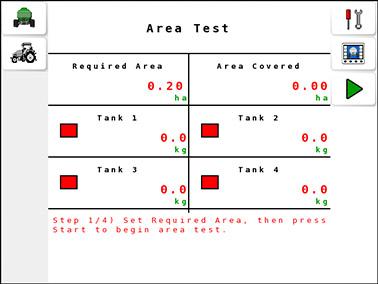 Area Test Area test is used to verify whether the tank and wheel calibrations are accurate.