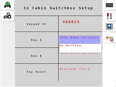 7.1 Keypad setup 2. Select to configure the In Cabin keypad, or select to configure the On Frame keypad.
