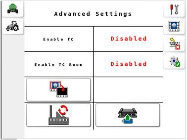 Advanced Settings Advanced settings provide the ability to enable task controller, reset the Apollo ECU to factory settings, switch ISOBUS UT displays and upgrade the firmware for the ECU. 9.1.