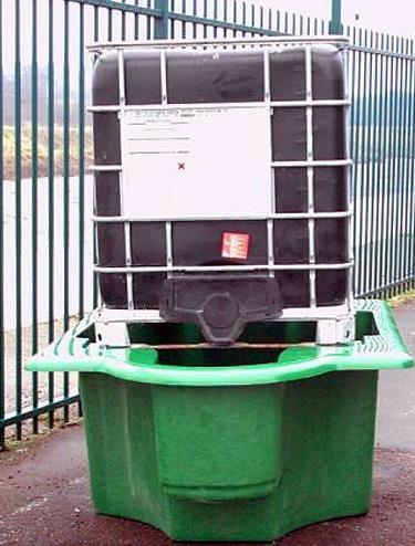 Grating colour RAL 1003 Dimension 1410x1410x260 mm IBC with bucket Nominal Capacity 1000 litres Actual Capacity 1100 litres Maximum load 2000 kilo Weight 52 kilo Grating thickness NA Spill tray