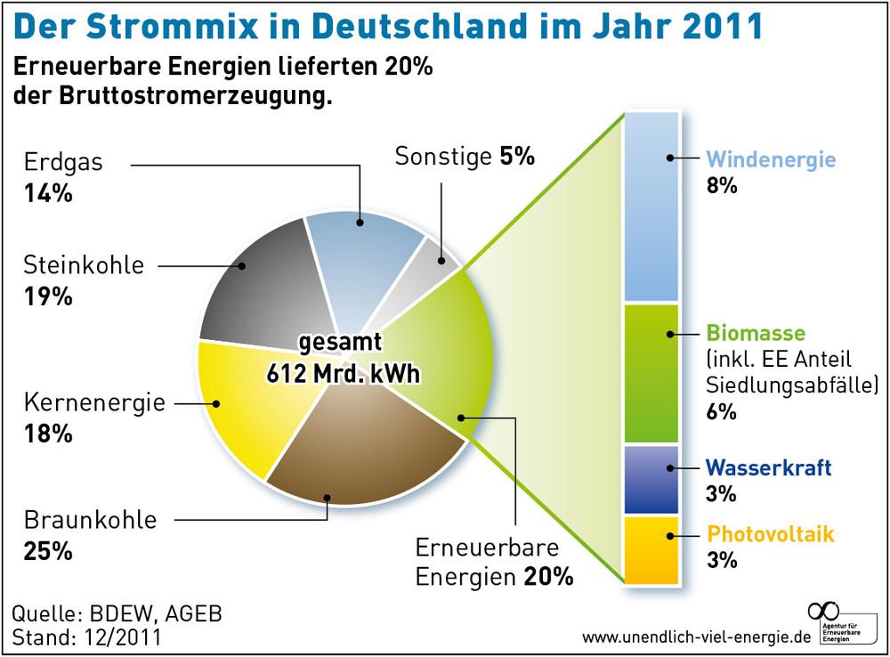 Power Generation Mix in Germany 2011 20 % Renewable Power 8