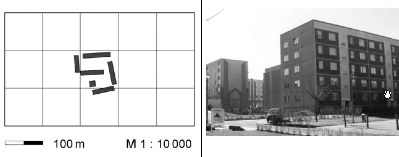 4. Row of multistory buildings areas Source: Scheffler This area type is typically located at the border of large and small cities and sometimes in newer city