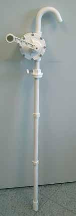 not suitable for highly flammable substances and strong solvents b + c b Hand pumps for chemicals Flow rate l/hub a Hand pump for canisters up to 30 l, inclusive of adapter C57 and C63, tube diameter