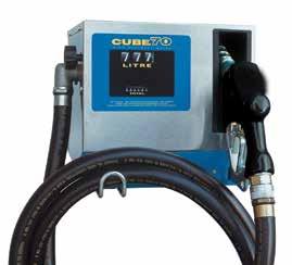 CUBE pumps [PG4] diesel/biodiesel CUBE 70 MC 50 rotary vane pump with a flow rate of 70 l/min up to 50 users menu language german diesel dispensing amounts can be preselected option of entering
