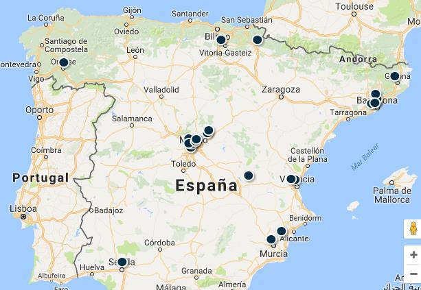Figure 10. Gas Natural Fenosa charging points location in Spain Note Source: "Gas Natural Fenosa". 2017. Gas Natural Fenosa. IBERDROLA SERVICIOS ENERGÉTICOS, S.A.U.