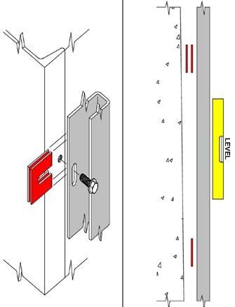 Do NOT use washers under the head of the Guide Bolts. Bolts should be placed in all Guide Rail Slots.