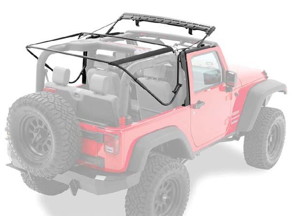 Installation Instructions Factory Style Bow Kit Vehicle Application: Jeep Wrangler JK 2 Door 2007 Current Part Number: 55000 Compatible with original